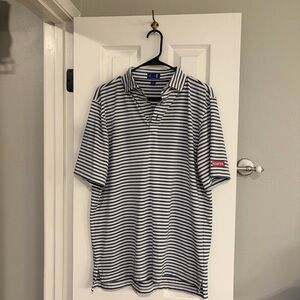 Stitch Golf Polo Shirt Heathered Blue Stripe Men’s Medium